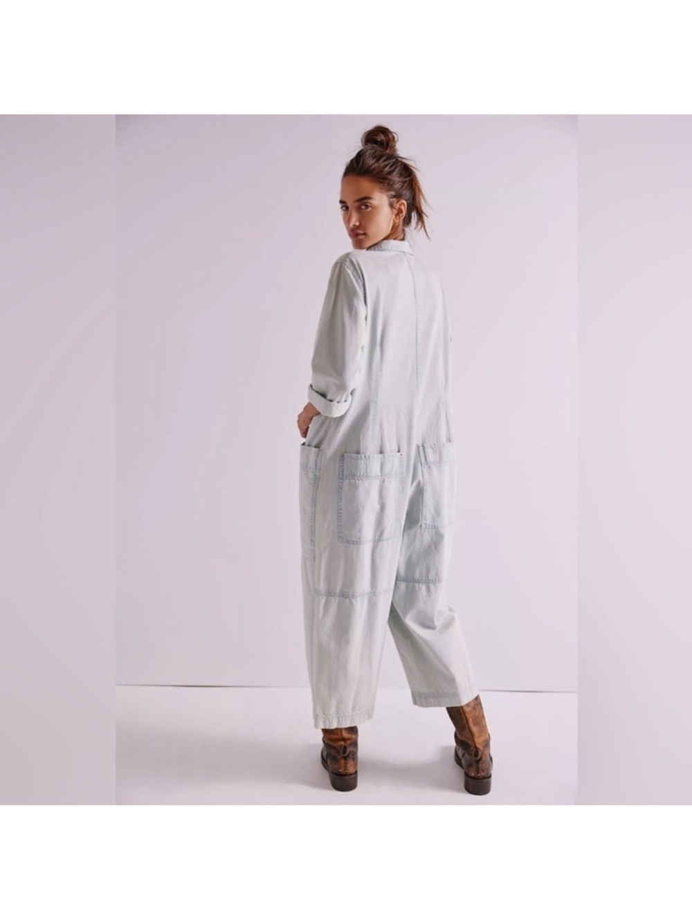 🕊️We the free Light Blue Button-Front Margarita Jumpsuit - Picture 2 of 8